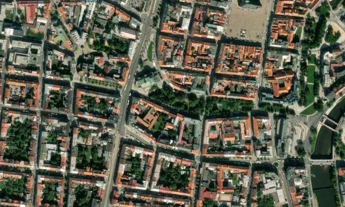 kostel svaté Anny (Vnitřní Město) – letecký pohled