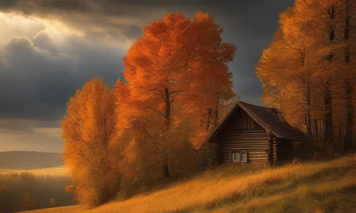 Kostel svaté Barbory (Hrob) – autumn