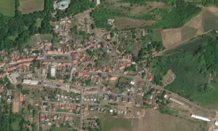 Kostel svaté Barbory (Mašťov) – letecký pohled