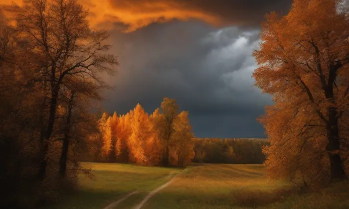 Kostel svaté Barbory (Mašťov) – autumn