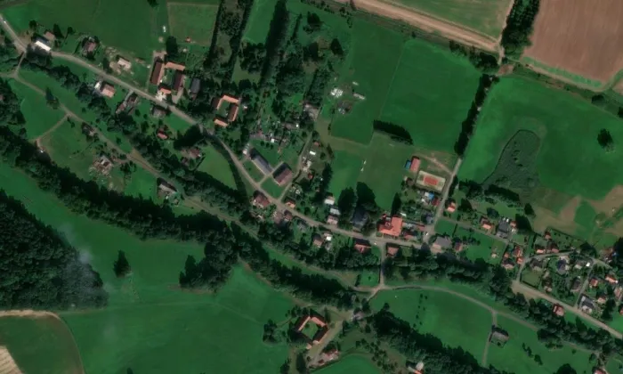 Kostel svaté Barbory (Otovice) – letecký pohled