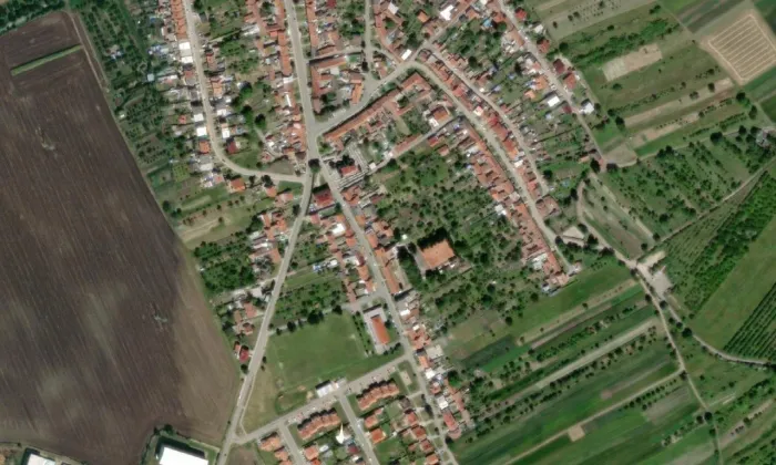 kostel svaté Barbory (Velešovice) – letecký pohled