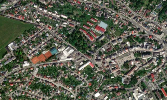 Kostel svaté Barbory (Zábřeh) – letecký pohled