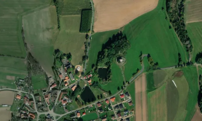 Kostel svaté Kateřiny (Čechtice) – letecký pohled
