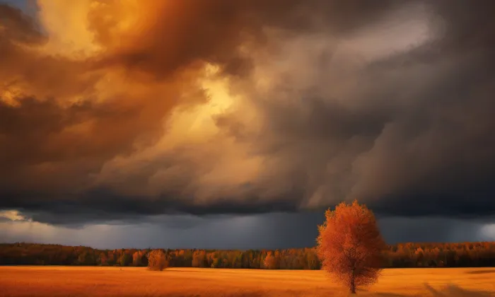 kostel svaté Kateřiny (Bavory) – autumn