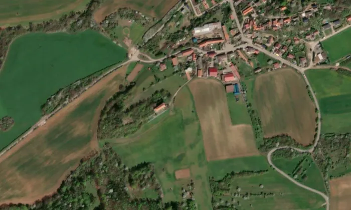 kostel svaté Kateřiny (Choteč) – letecký pohled