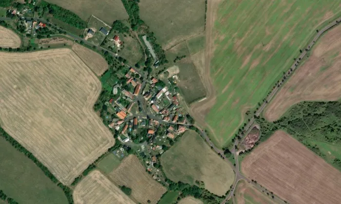 Kostel svaté Kateřiny (Chouč) – letecký pohled
