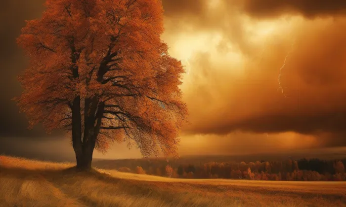 Kostel svaté Kateřiny (Chouč) – autumn