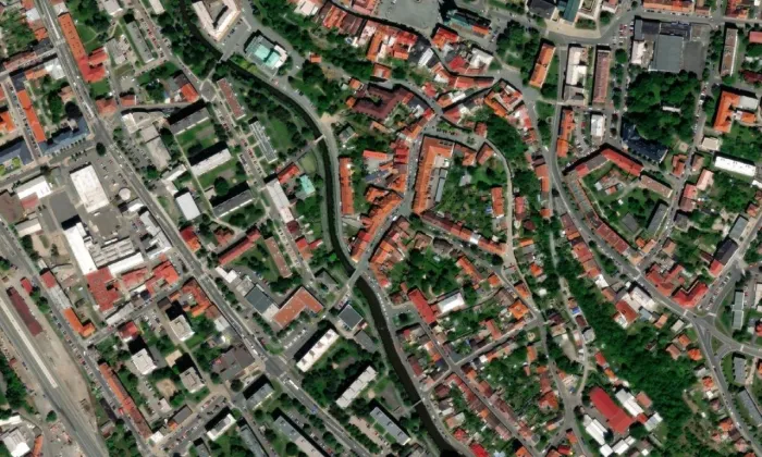 Kostel svaté Kateřiny (Chrudim III) – letecký pohled