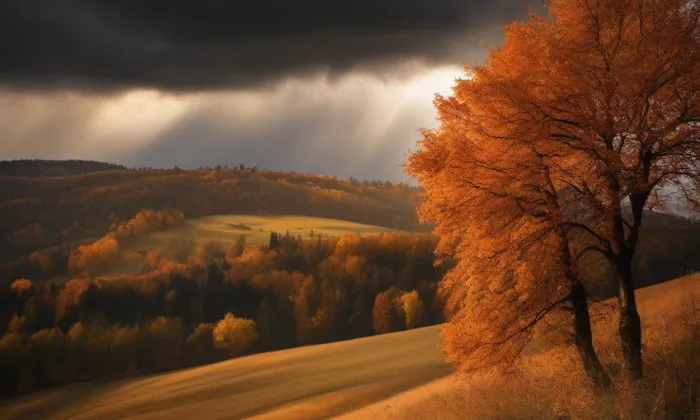 kostel svaté Kateřiny (Horní Roveň) – autumn