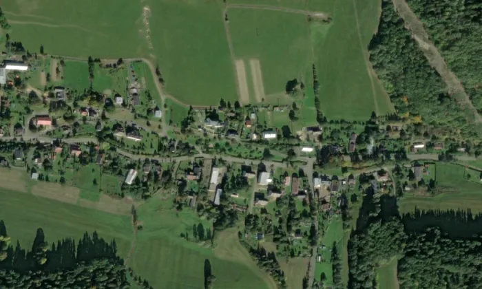 Kostel svaté Kateřiny (Krasov) – letecký pohled