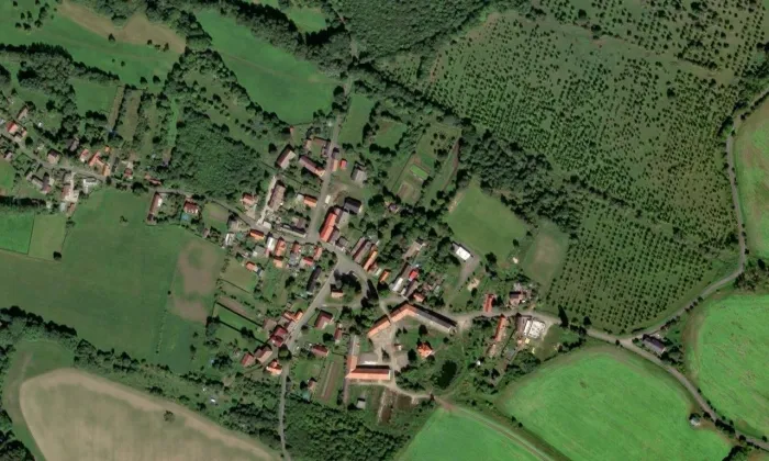 Kostel svaté Kateřiny (Medvědice) – letecký pohled