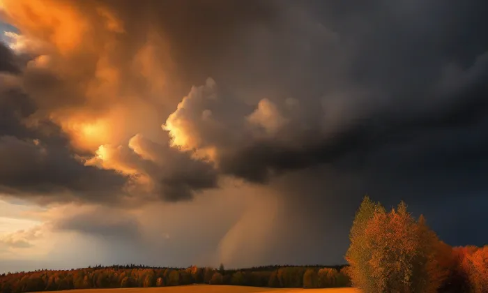 Kostel svaté Kateřiny (Obora) – autumn