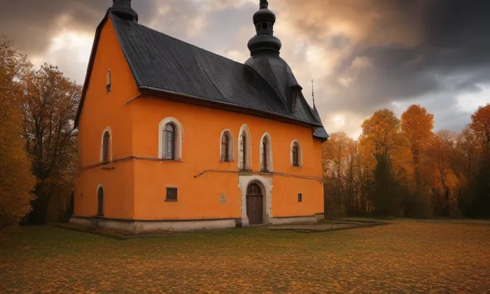 Kostel svaté Kateřiny (Prusinovice) – autumn