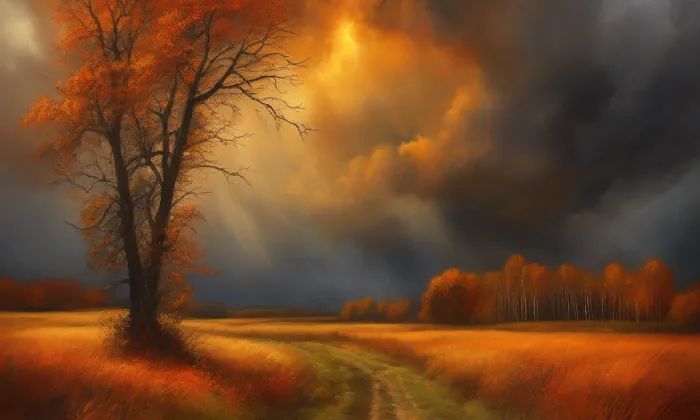 Kostel svaté Kateřiny (Tetín) – autumn