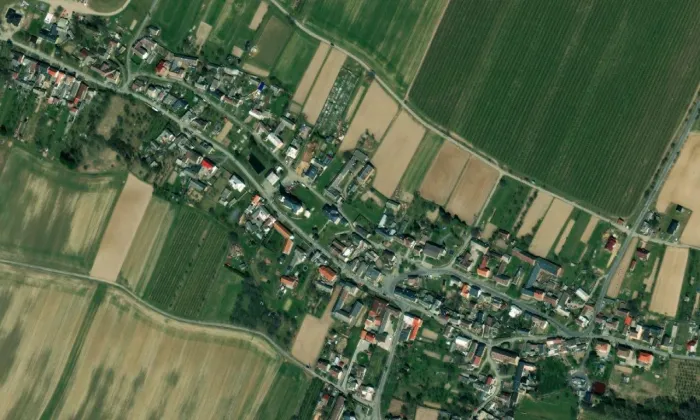 kostel svaté Kateřiny (Vilémov) – letecký pohled