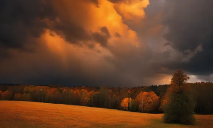 kostel svaté Kateřiny (Vilémov) – autumn