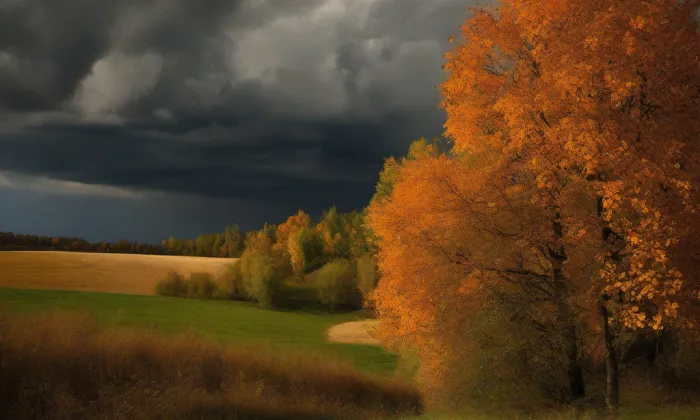 Kostel svaté Kateřiny Alexandrijské (Volary) – autumn