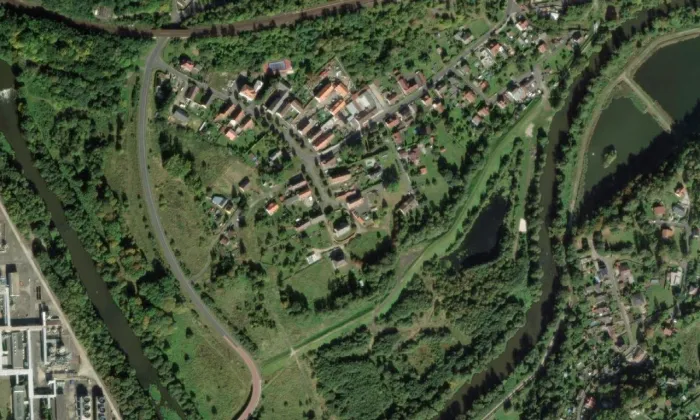 Kostel svaté Kunhuty (Královské Poříčí) – letecký pohled