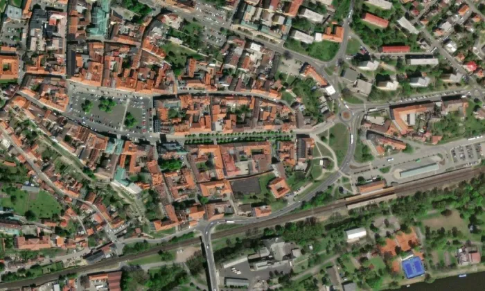 Kostel svaté Ludmily (Litoměřice) – letecký pohled