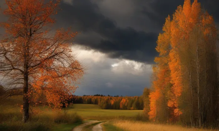 Kostel svaté Máří Magdalény (Chbany) – autumn