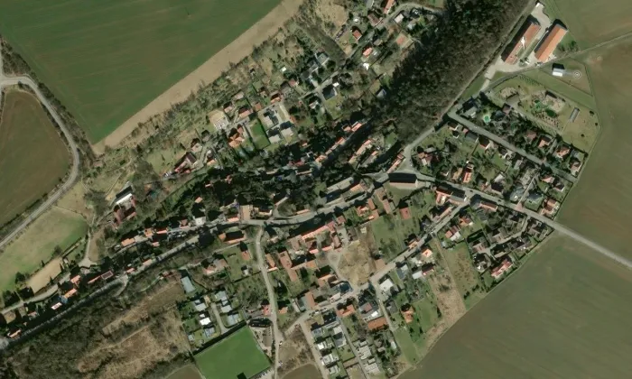Kostel svaté Máří Magdaleny (Přední Kopanina) – letecký pohled