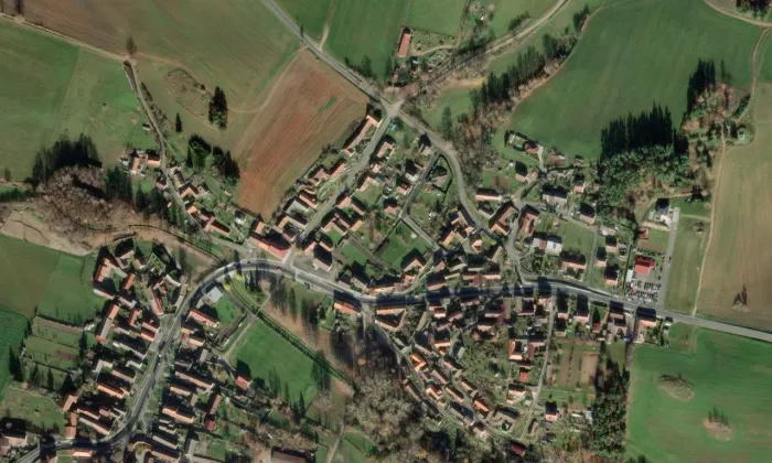 Kostel svaté Maří Magdalény (Malý Bor) – letecký pohled