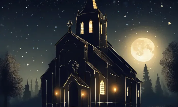 kostel svaté Maří Magdalény (Ostrov u Macochy) – noc