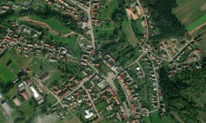 kostel svaté Markéty (Dolní Bobrová) – letecký pohled
