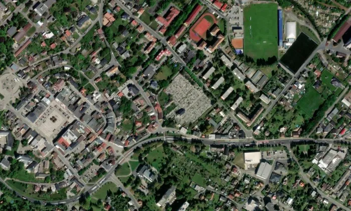 Kostel svaté Markéty (Hlučín) – letecký pohled