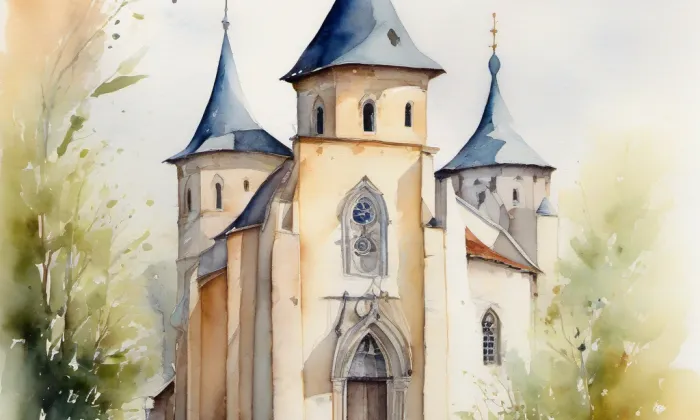 Kostel svaté Markéty (Hlučín) – akvarel