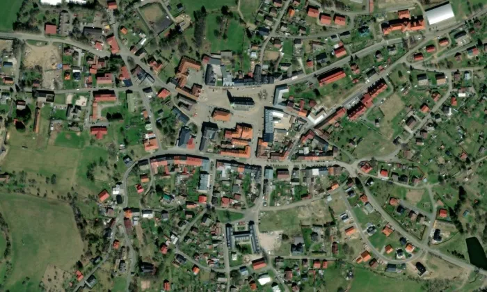 Kostel svaté Markéty (Kašperské Hory) – letecký pohled