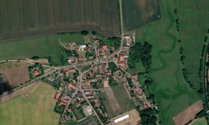 Kostel svaté Markéty (Vysočany) – letecký pohled
