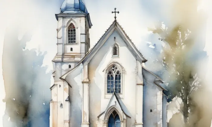 Kostel svaté Markéty Antiochijské (Podlažice) – akvarel