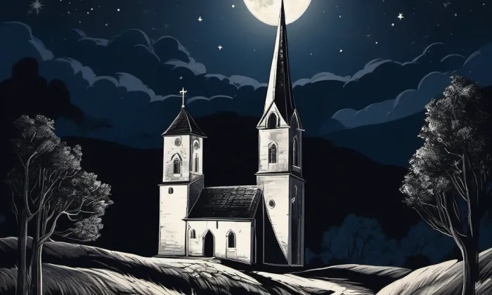 Kostel svaté Markéty Antiochijské (Podlažice) – noc