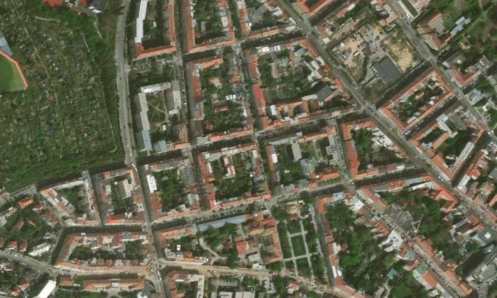 kostel svaté Rodiny (Veveří) – letecký pohled