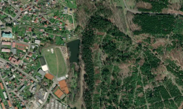 Kostel svaté Voršily (Kynšperk nad Ohří) – letecký pohled