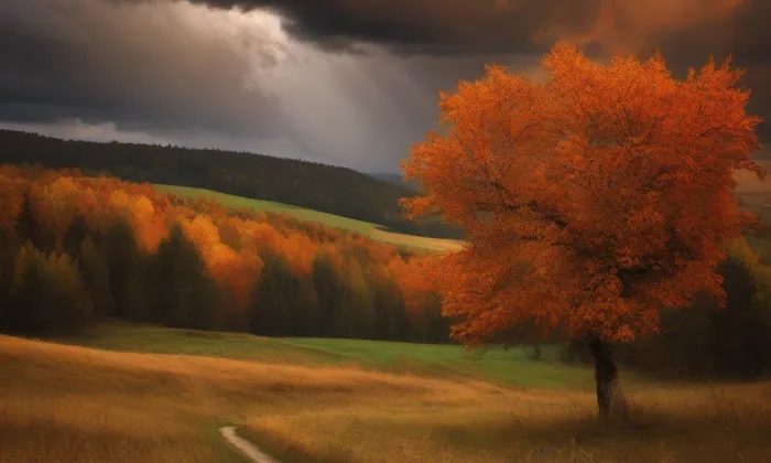 Kostel svatých Filipa a Jakuba (Šumavské Hoštice) – autumn