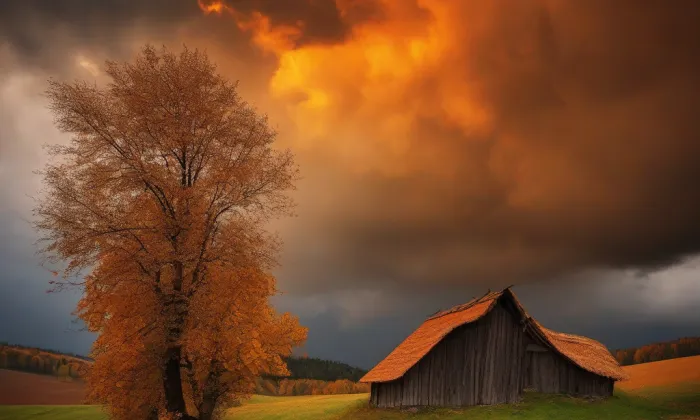 Kostel svatých Petra a Pavla (Petrovice) – autumn