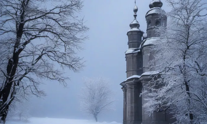 Kostel svatých Petra a Pavla (Petrovice u Sušice) – winter