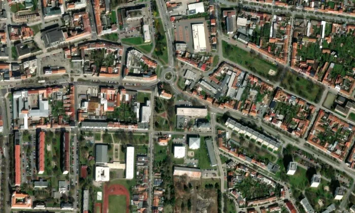 kostel svatých Petra a Pavla (Prostějov) – letecký pohled
