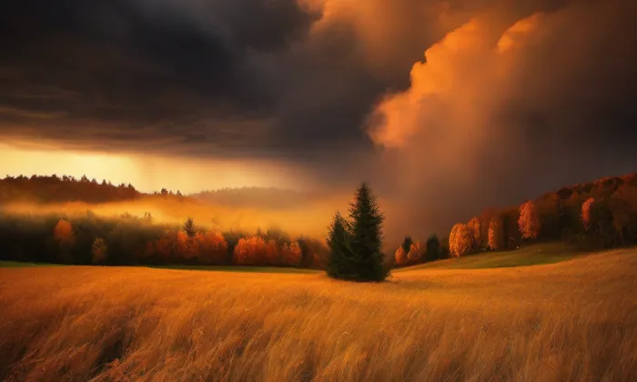 Kostel svatého Šimona a Judy (Brloh) – autumn