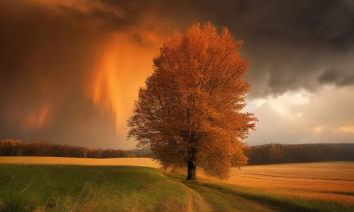 Kostel svatého Šimona a Judy (Lenešice) – autumn