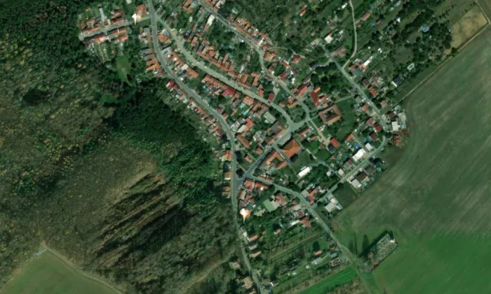 kostel svatého Šimona a Judy (Radostice) – letecký pohled