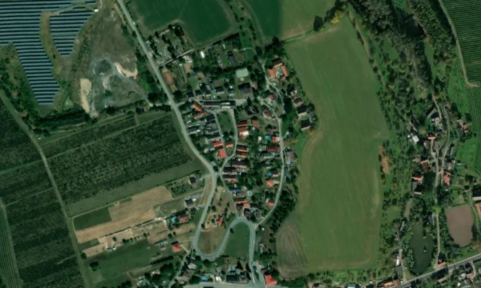 Kostel svatého Štěpána (Velký Třebešov) – letecký pohled