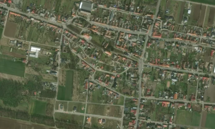 Kostel svatého Antonína Paduánského (Hrabětice) – letecký pohled