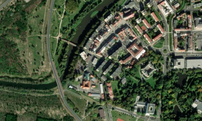 Kostel svatého Antonína Paduánského (Sokolov) – letecký pohled