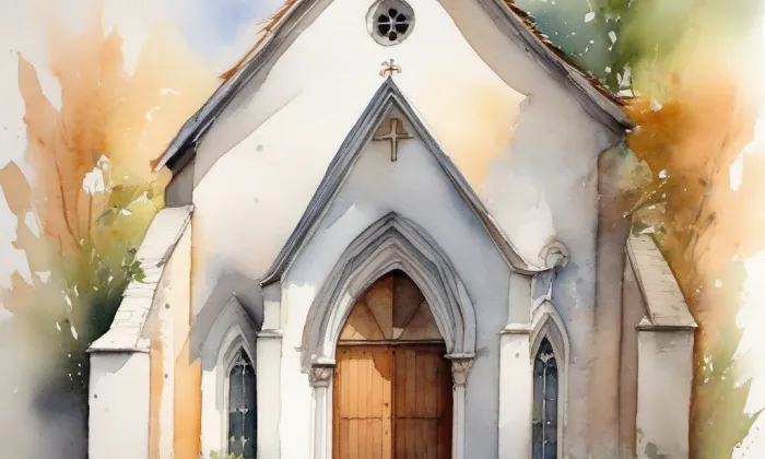 Kostel svatého Archanděla Michaela (Dolní Rokytnice) – akvarel
