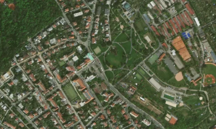 kostel svatého Augustina (Stránice) – letecký pohled