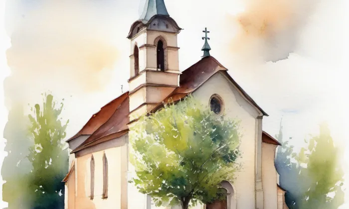 Kostel svatého Bartoloměje (Batňovice) – akvarel